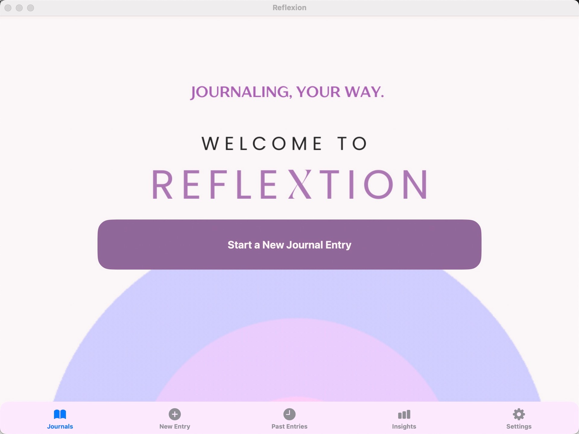 iPad mockup of Reflexion app